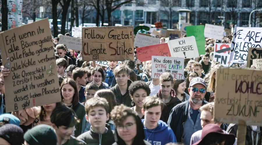 Eine Demonstration der Bewegung "Fridays for Future"